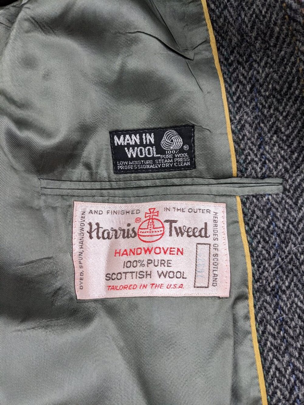Vintage Nino Cerruti Harris Tweed Sport Coat Wool Herringbone Color Stripes 42R - Picture 7 of 13
